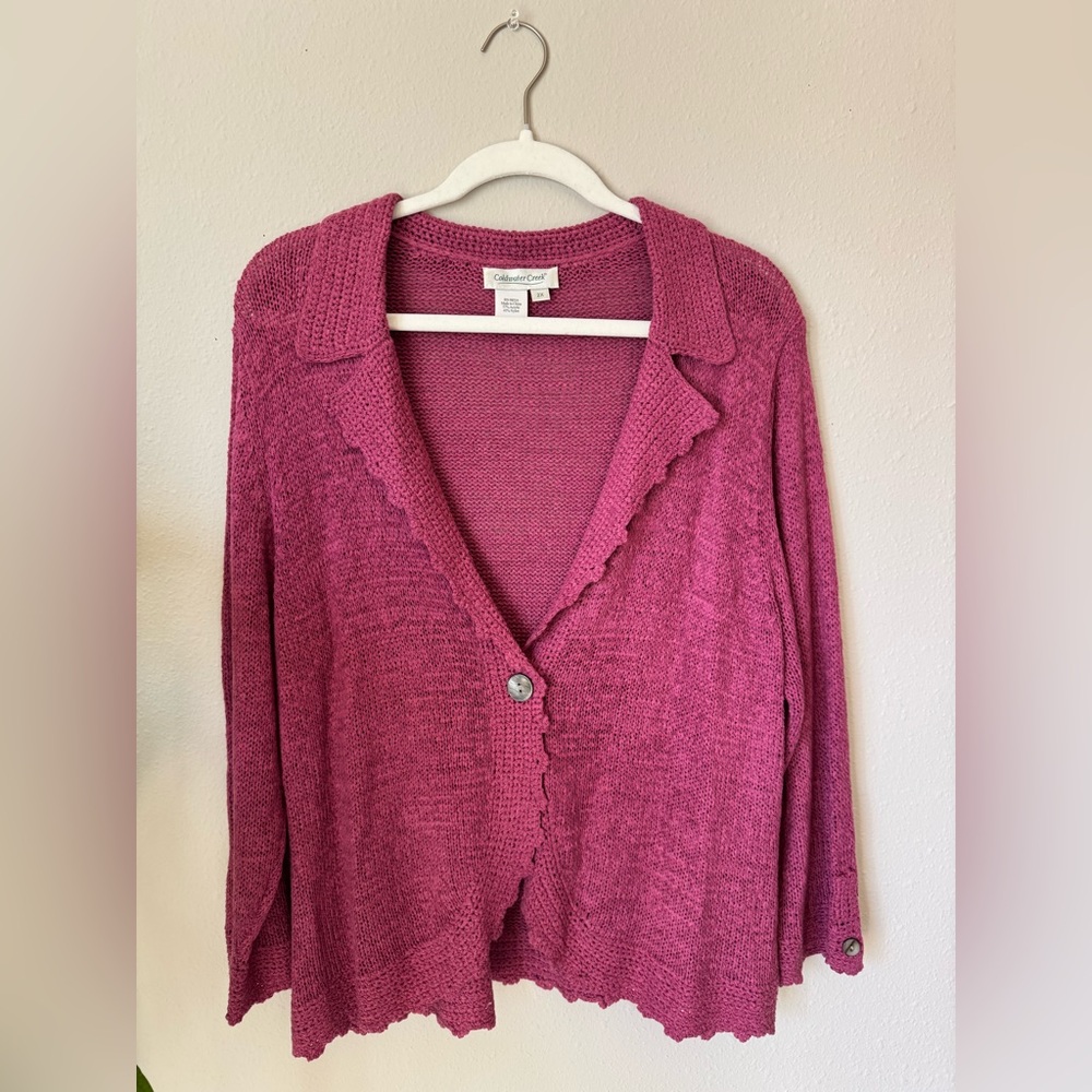 Coldwater Creek Raspberry Pink Cardigan Sweater Size 2X